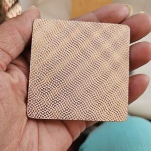 Vintage Pre-90s West Germany Pink/Gold-tone Guilloché Makeup Compact